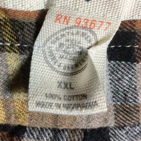 Retrofit band FLANNEL DENIM Jean tee shirt patch Black Yellow 2XL XXL - Picture 6 of 7